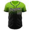 Maxcorners Custom Neon Green Black-White Authentic Fade Fashion Baseball Jersey LM2605