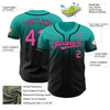 Maxcorners Custom Aqua Pink-Black Authentic Fade Fashion Baseball Jersey LM2605