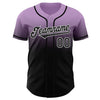 Maxcorners Custom Light Purple Black-White Authentic Fade Fashion Baseball Jersey LM2605