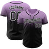 Maxcorners Custom Light Purple Black-White Authentic Fade Fashion Baseball Jersey LM2605
