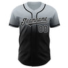 Maxcorners Custom Silver Black-White Authentic Fade Fashion Baseball Jersey LM2605