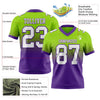 Maxcorners Custom Neon Green White-Purple Authentic Fade Fashion Football Jersey LM2605