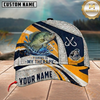 Maxcorners Fishing Is My Therapy Splash Wave Textured Pattern Custom Name Fishing Cap