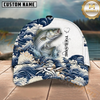 Maxcorners Vintage Wave Splash Artwork Custom Name Fishing Cap