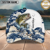 Maxcorners Vintage Wave Splash Artwork Custom Name Fishing Cap