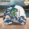 Maxcorners Vintage Wave Splash Artwork Custom Name Fishing Cap