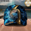 Maxcorners Blue Water Explosion Graphic Custom Name Fishing Cap