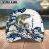 Maxcorners Vintage Wave Splash Artwork Custom Name Fishing Cap