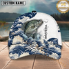 Maxcorners Vintage Wave Splash Artwork Custom Name Fishing Cap