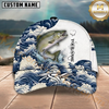 Maxcorners Vintage Wave Splash Artwork Custom Name Fishing Cap