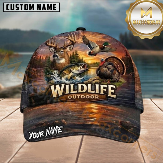 Maxcorners Sunset Wildlife And Nature Customized Name 3D Cap