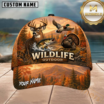 Maxcorners Golden Hour Wildlife Customized Name 3D Cap