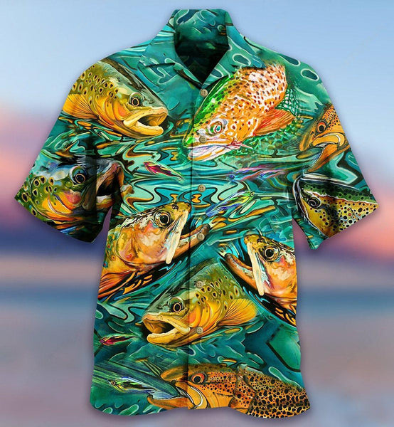 Maxcorners Fishing Fish Lover Water Hawaiian Shirt