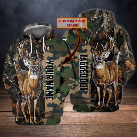 Maxcorners Custom Name Hunting Deer Target Out Shirt 3D All Over Printed Clothes
