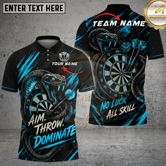 Maxcorners Angry Cobra Dartboard Grunge Graphic Multicolor Options Personalized Name, Team Name 3D Shirt (4 Colors).