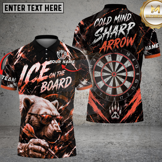 Maxcorners Cool Polar Bear Ice On The Board Graphic Multicolor Options Personalized Name, Team Name 3D Shirt (4 Colors).