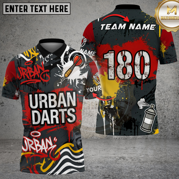 Maxcorners Urban Darts Street Graffiti Paint Splatter Grunge Multicolor Options Personalized Name, Team Name 3D Shirt .