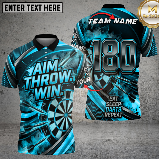 Maxcorners Aim Throw Win Green Dartboard Neon Lightning Multicolor Options Personalized Name, Team Name 3D Shirt (4 Colors).