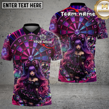 Maxcorners Anime Gothic Lolita Doll Purple Bubble Fantasy Dartboard Multicolor Options Personalized Name, Team Name 3D Shirt .