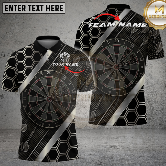 Maxcorners Luxury Gold Hexagon Geometric Dartboard Multicolor Options Personalized Name, Team Name 3D Shirt .