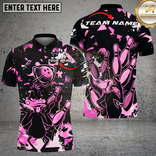 Maxcorners Bowling Duck Strike Graphic Multicolor Options Personalized Name, Team Name 3D Shirt