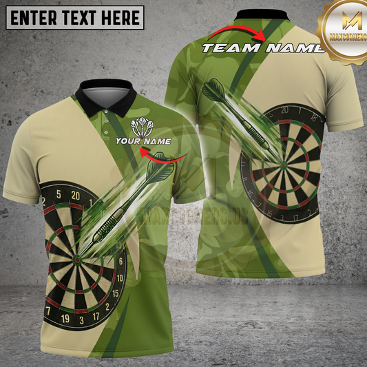 Maxcorners Dartboard Green Precision Throw Multicolor Options Personalized Name, Team Name 3D Shirt