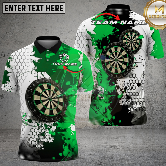 Maxcorners Dartboard Blue Splash Graphic Multicolor Options Personalized Name, Team Name 3D Shirt