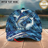 Maxcorners Blue Marlin Ocean Splash Camo Multicolor Options Personalized Name (12 Fish Species)