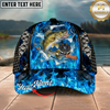 Maxcorners Walleye Ocean Wave Americana Stitch Multicolor Options Personalized Name (12 Fish Species)