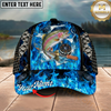 Maxcorners Walleye Ocean Wave Americana Stitch Multicolor Options Personalized Name (12 Fish Species)