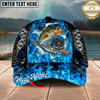 Maxcorners Walleye Ocean Wave Americana Stitch Multicolor Options Personalized Name (12 Fish Species)