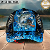 Maxcorners Walleye Ocean Wave Americana Stitch Multicolor Options Personalized Name (12 Fish Species)