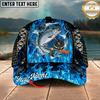 Maxcorners Walleye Ocean Wave Americana Stitch Multicolor Options Personalized Name (12 Fish Species)