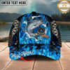 Maxcorners Walleye Ocean Wave Americana Stitch Multicolor Options Personalized Name (12 Fish Species)