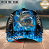 Maxcorners Walleye Ocean Wave Americana Stitch Multicolor Options Personalized Name (12 Fish Species)