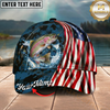Maxcorners Catfish USA Flag Patriotic Style Multicolor Options Personalized Name (12 Fish Species)