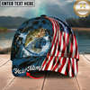 Maxcorners Catfish USA Flag Patriotic Style Multicolor Options Personalized Name (12 Fish Species)