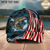 Maxcorners Catfish USA Flag Patriotic Style Multicolor Options Personalized Name (12 Fish Species)