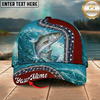 Maxcorners Coho Salmon Patriotic Camo Splash Multicolor Options Personalized Name (12 Fish Species)