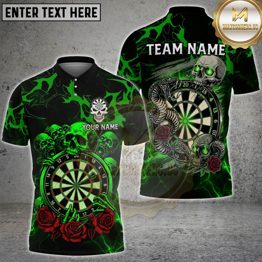 Maxcorners Skull Dart Shirt Gothic Snake Rose Art Multicolor Options Personalized Name, Team Name 3D Shirt (4 Colors)