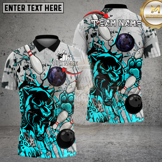 Maxcorners Panther Bowling Graffiti Graphic Multicolor Options Personalized Name, Team Name 3D Shirt (4 Colors)