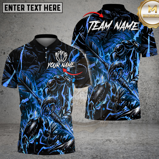 Maxcorners Darts Fire Scorpion Warrior Multicolor Options Personalized Name, Team Name 3D Shirt (4 Colors)