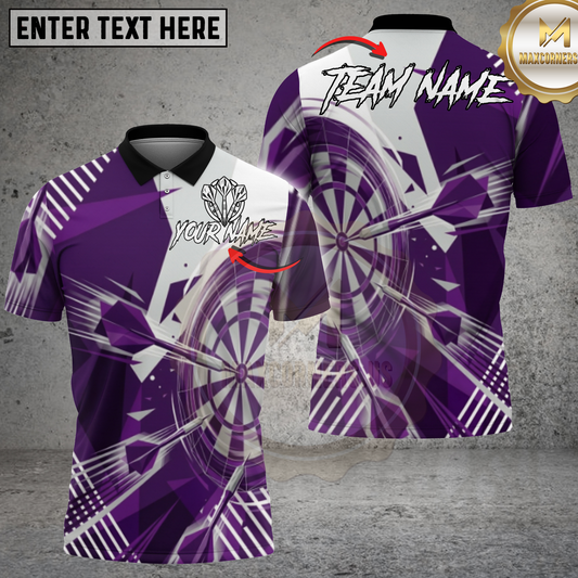 Maxcorners Darts Bullseye Geometric Burst Multicolor Options Personalized Name, Team Name 3D Shirt (4 Colors)