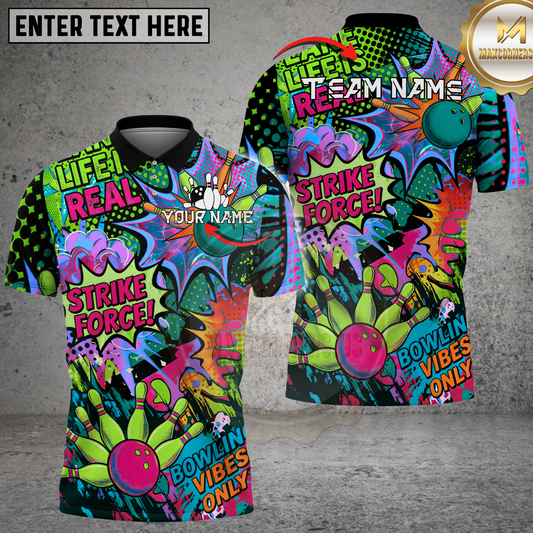 Maxcorners Phoenix Bowling Flame Graphic Multicolor Options Personalized Name, Team Name 3D Shirt (4 Colors)