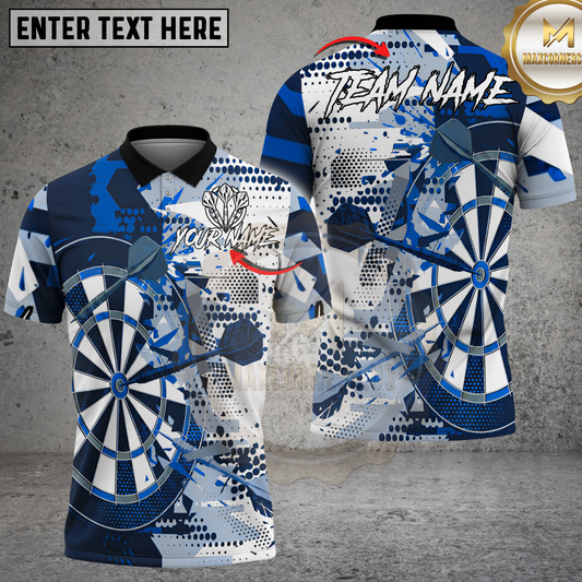 Maxcorners Darts Target Grunge Splash Multicolor Options Personalized Name, Team Name 3D Shirt (4 Colors)