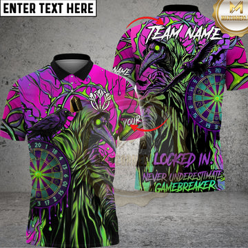 Maxcorners Plague Doctor Darts Neon Gothic Multi Options Personalized Name, Team Name Unisex 3D Shirt (4 Colors)
