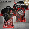 Maxcorners Darts Fire Dragon Flaming Dartboard Multi Options Personalized Name, Team Name Unisex 3D Shirt (4 Colors)