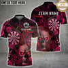 Maxcorners Darts Skull Rose Gothic Dark Pink Lightning Personalized Name, Team Name 3D Shirt ( 4 Colors )