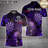 Maxcorners Darts Skull Rose Gothic Dark Pink Lightning Personalized Name, Team Name 3D Shirt ( 4 Colors )