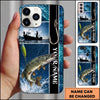 Maxcorners Fishing Hook and Ocean Collage Design Personalized Name Phone Case (12 Fish Species)